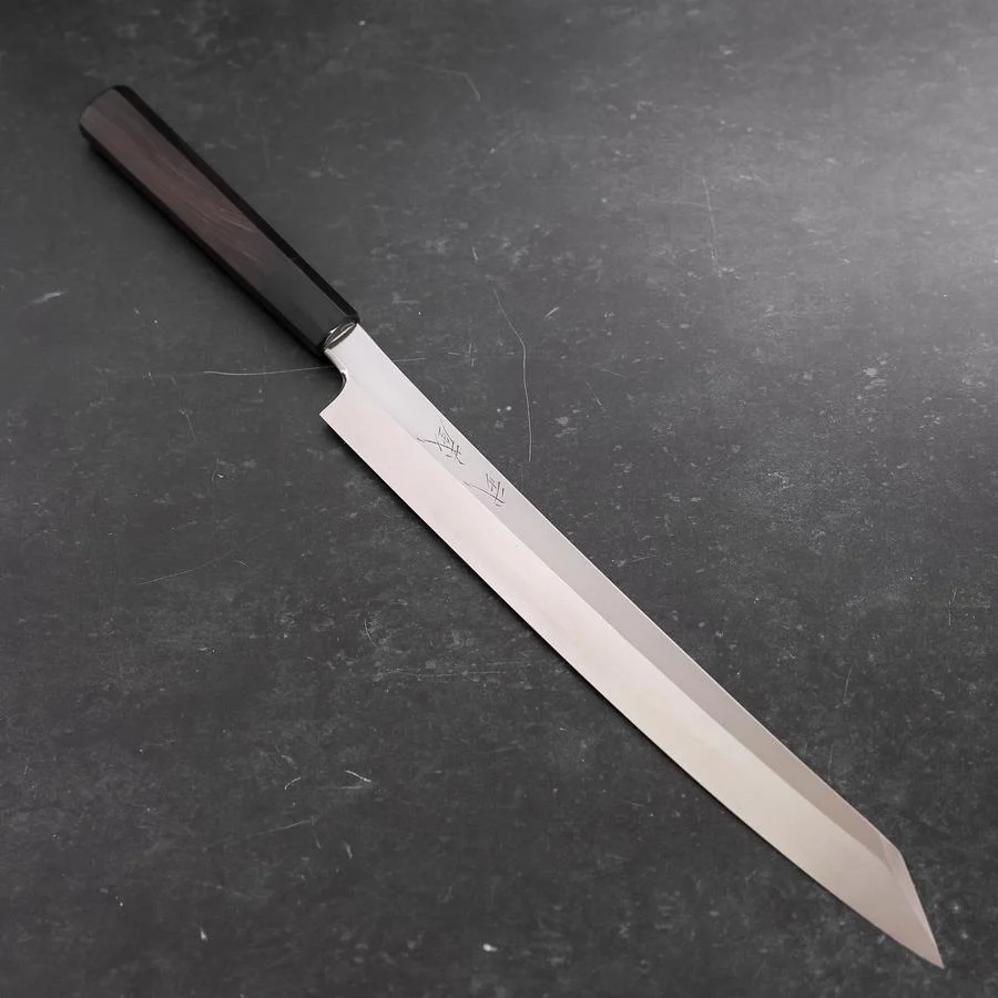 Yanagi Kiritsuke VG-10 Kagami Büffelhorn und Ebenholz Griff 300mm