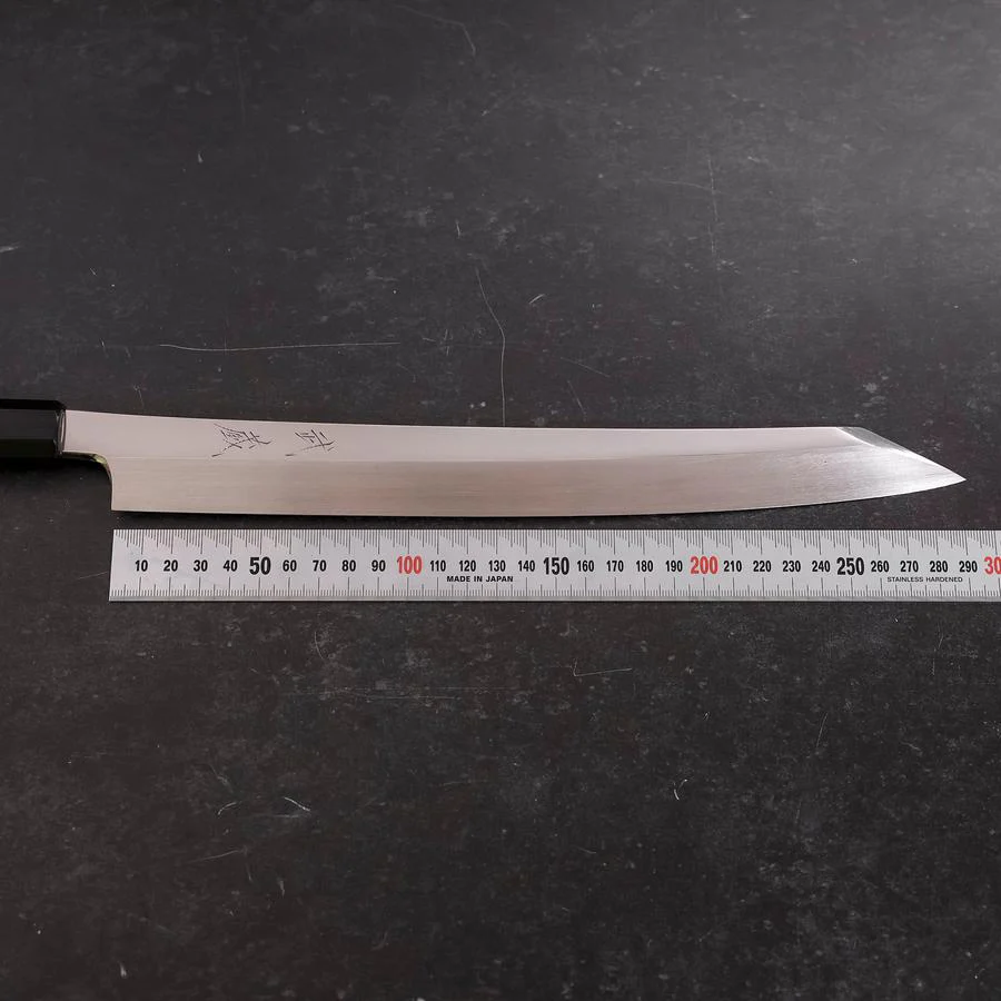 Yanagi Kiritsuke VG-10 Kagami Büffelhorn und Ebenholz Griff 300mm - Image 7