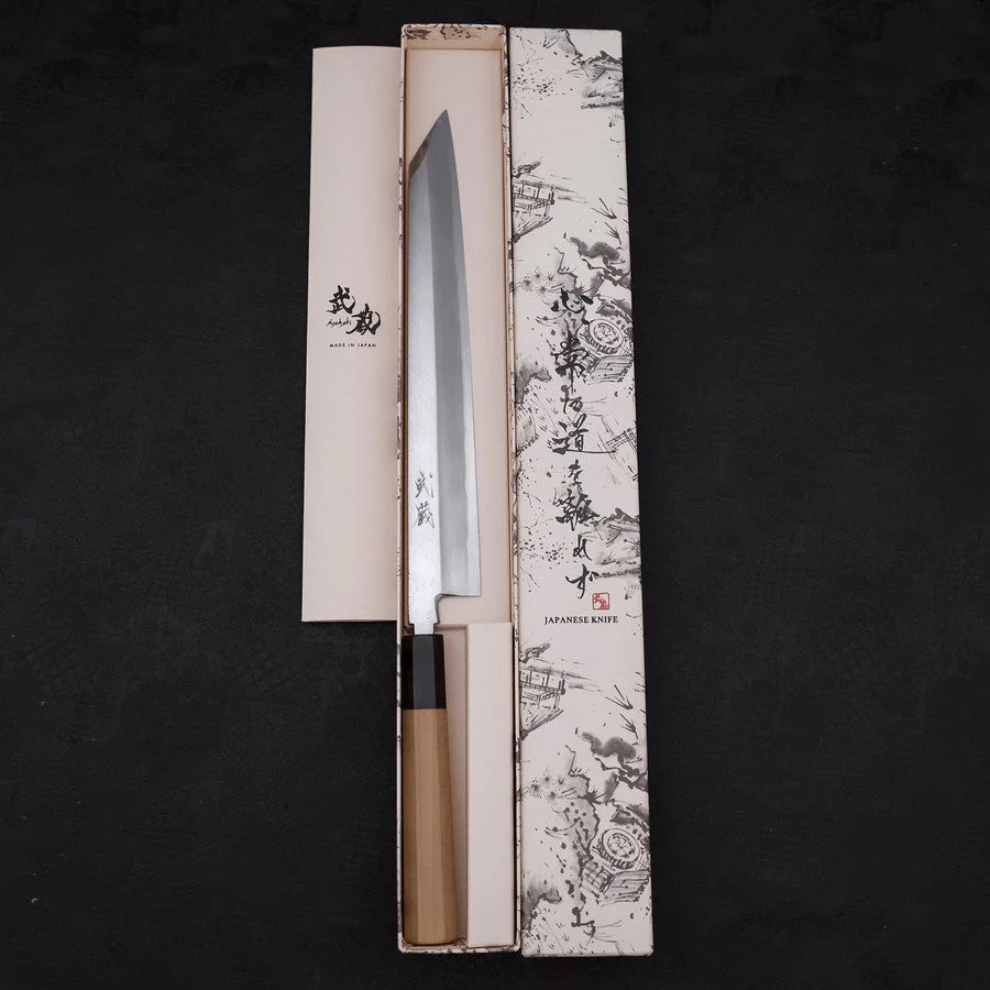 Yanagi Kiritsuke White Steel #2 Kasumi Büffelhorn Griff 270mm - Image 8