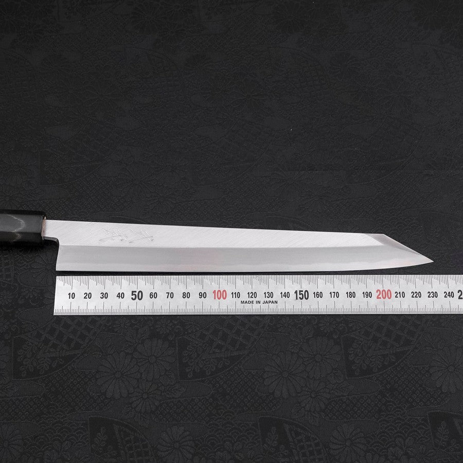 Yanagi Kiritsuke White Steel #2 Kasumi Büffelhorn und Magnolienholz Griff 240mm - Image 7