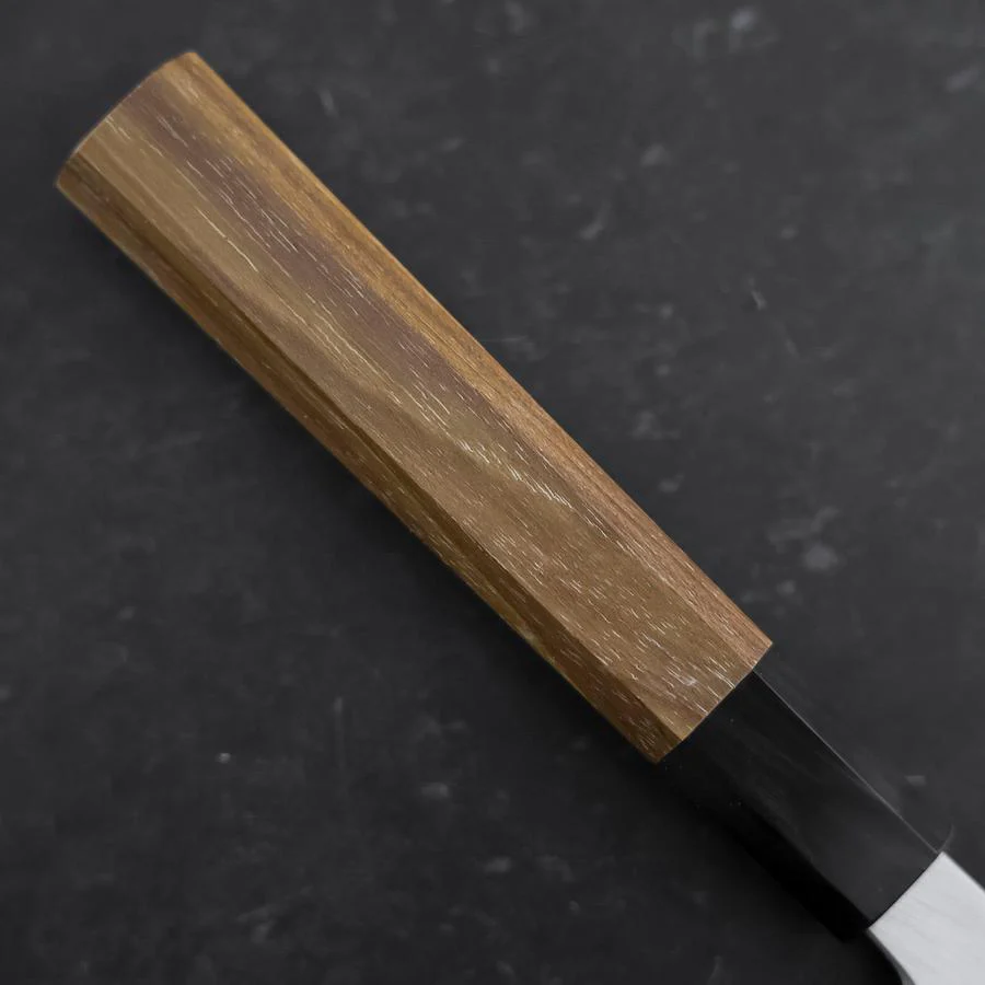 Yanagi Kiritsuke White Steel #2 Kasumi Büffelhorn und Teakholz Griff 270mm - Image 6
