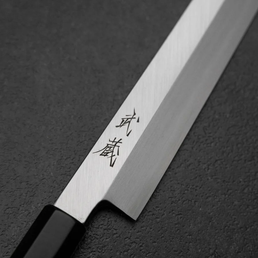 Yanagi Kiritsuke White Steel #2 Kasumi Büffelhorn und Ebenholz Griff 270mm - Image 3
