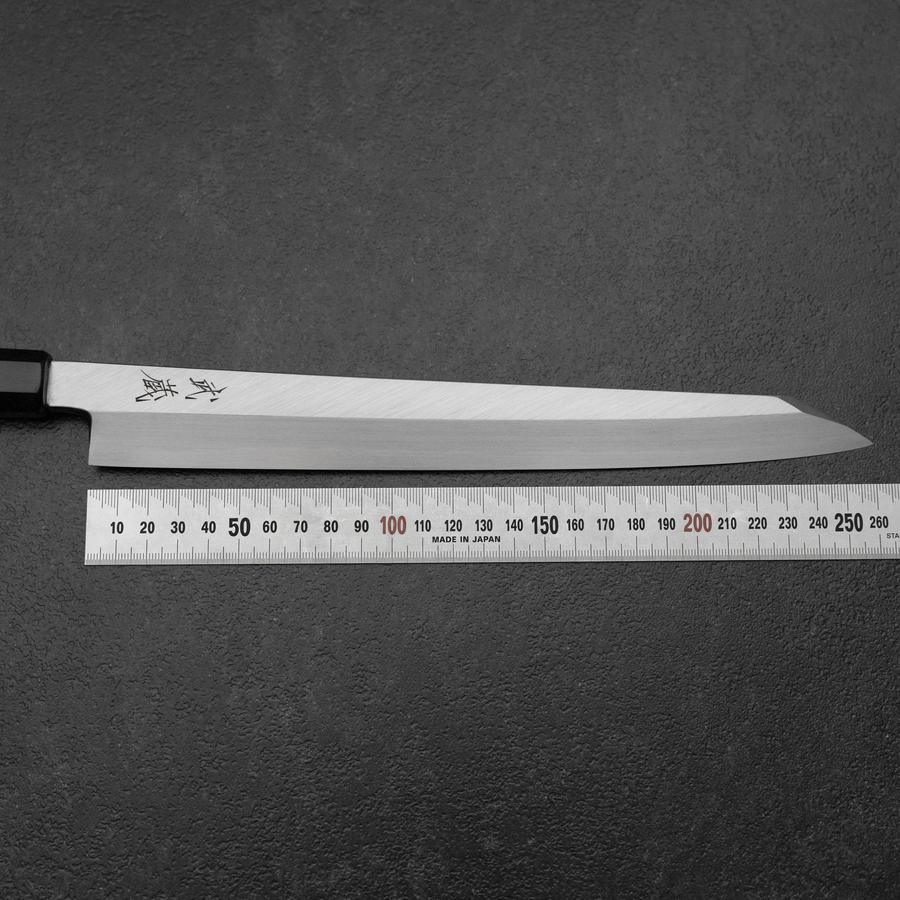 Yanagi Kiritsuke White Steel #2 Kasumi Büffelhorn und Ebenholz Griff 270mm - Image 7