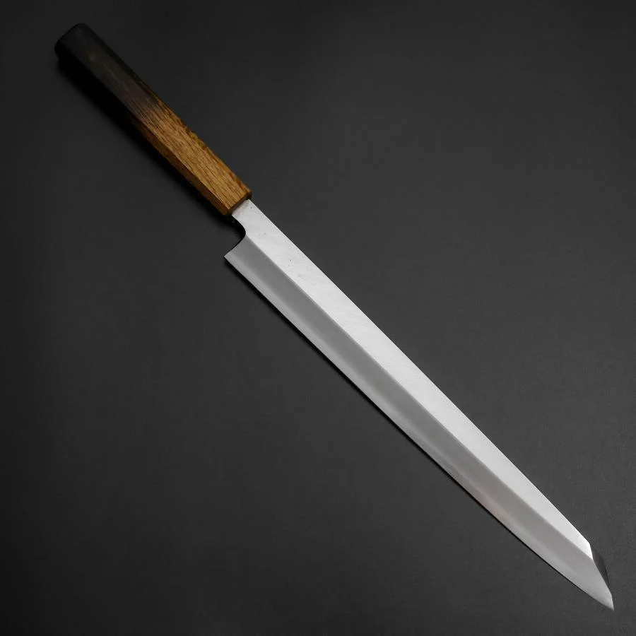 Yanagi Kiritsuke White Steel #2 Kasumi Yaki Urushi Griff 290mm