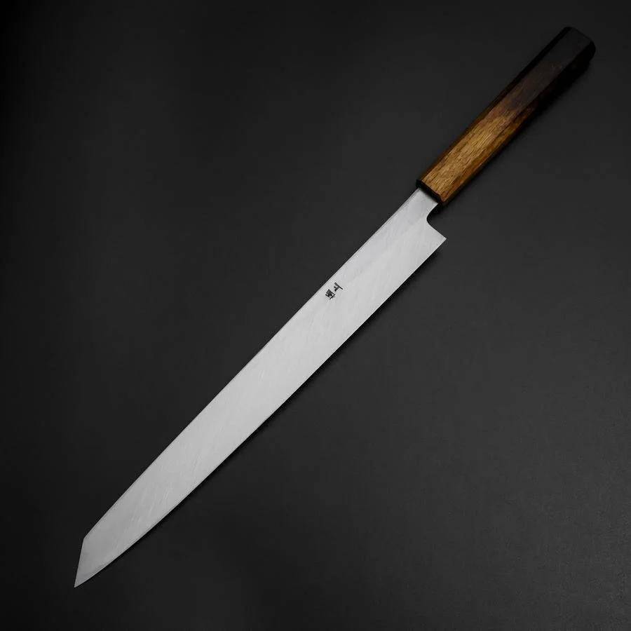 Yanagi Kiritsuke White Steel #2 Kasumi Yaki Urushi Griff 290mm - Image 2