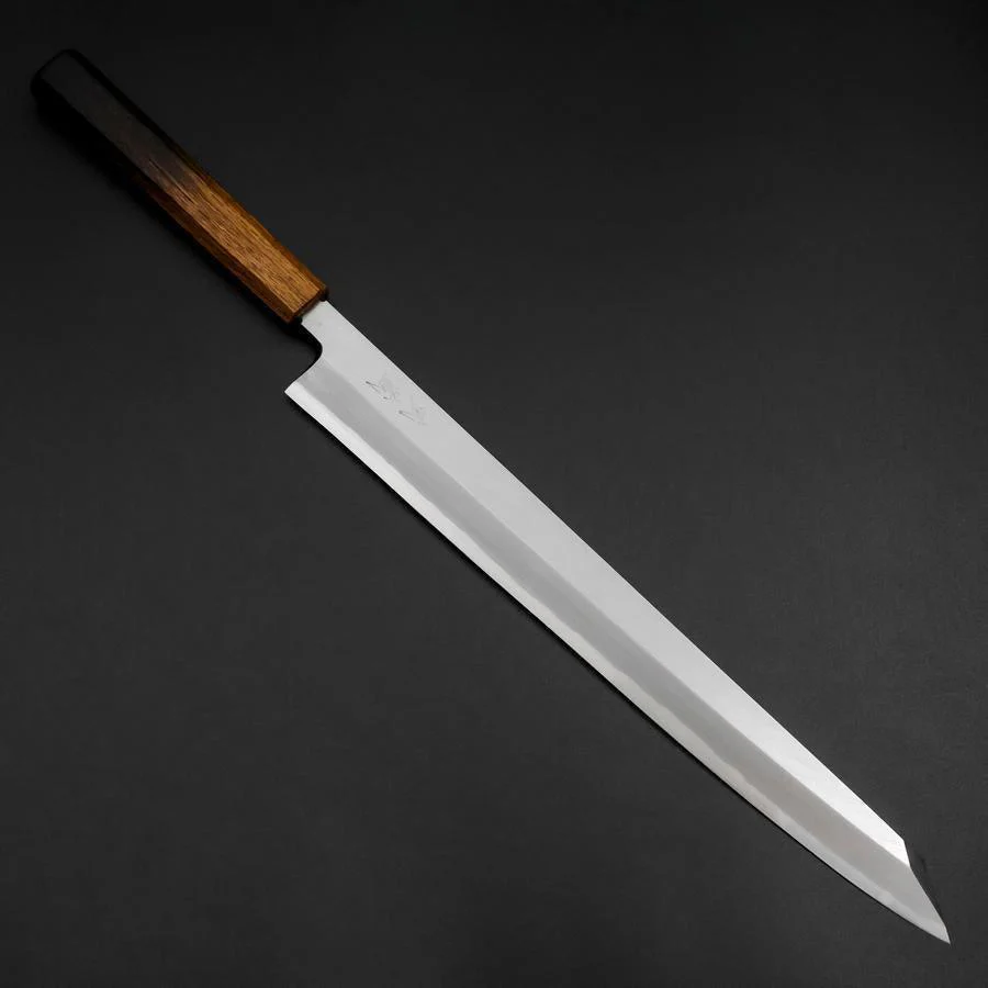 Yanagi Kiritsuke White Steel #2 Kasumi Yaki Urushi Griff 320mm