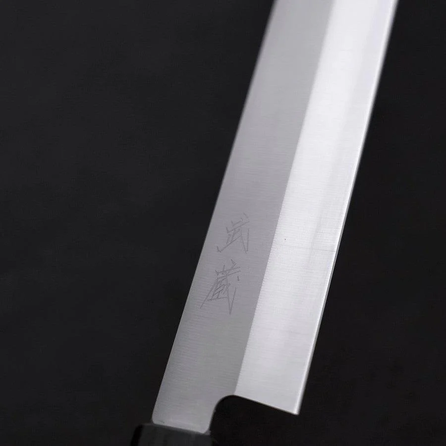 Yanagiba AUS-8 Poliert Dunkelblauer Urushi Griff 300mm - Image 3