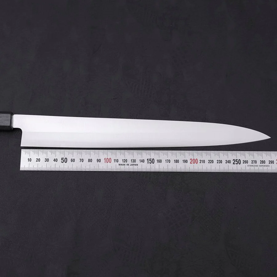 Yanagiba AUS-8 Poliert Dunkelblauer Urushi Griff 300mm - Image 7