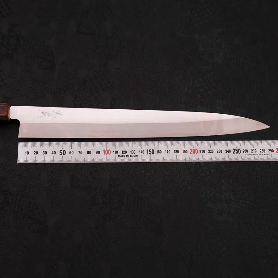 Yanagiba AUS-8 Poliert Sumi Urushi Griff 300mm - Image 7