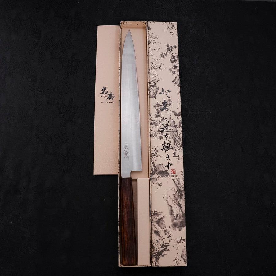 Yanagiba AUS-8 Poliert Sumi Urushi Griff 300mm - Image 8