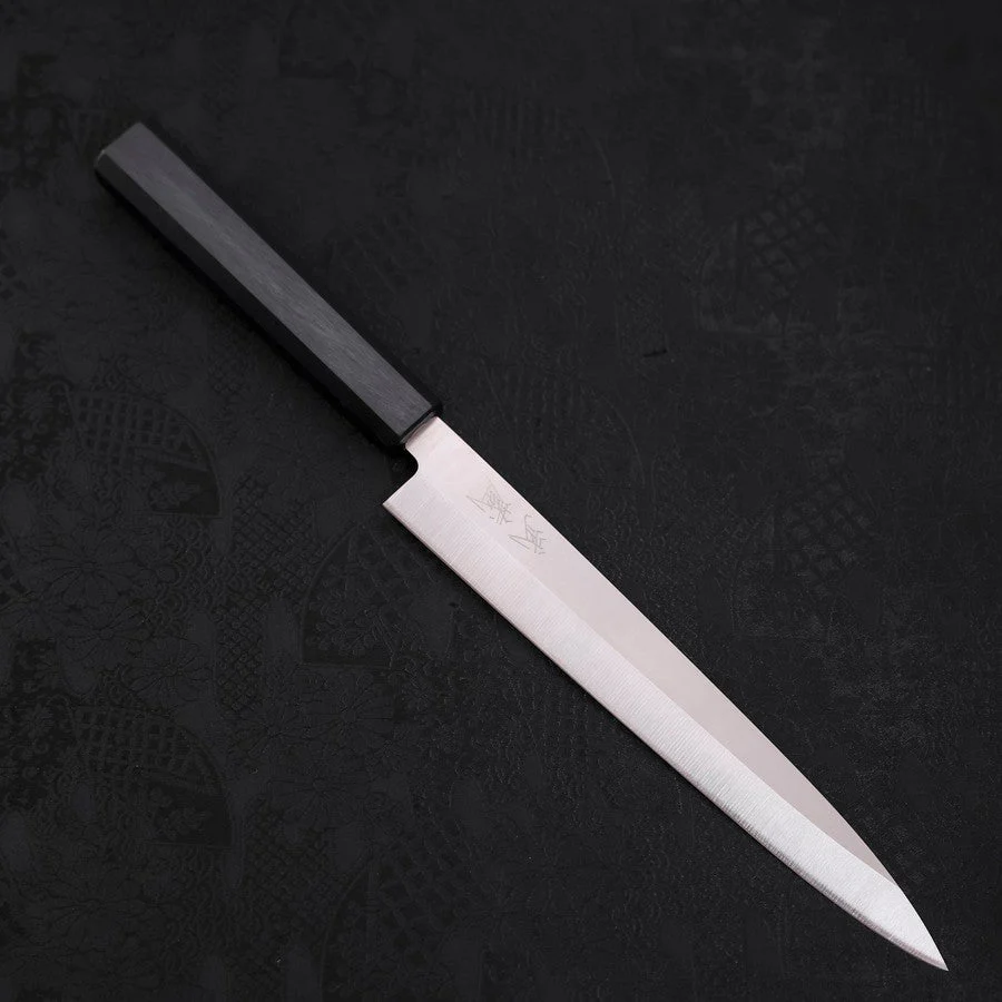 Yanagiba AUS-8 Poliert Dunkelblauer Urushi Griff 210mm