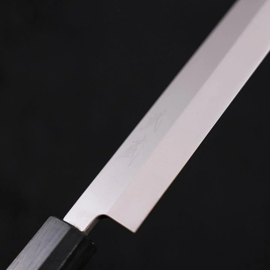 Yanagiba AUS-8 Poliert Dunkelblauer Urushi Griff 240mm - Image 3