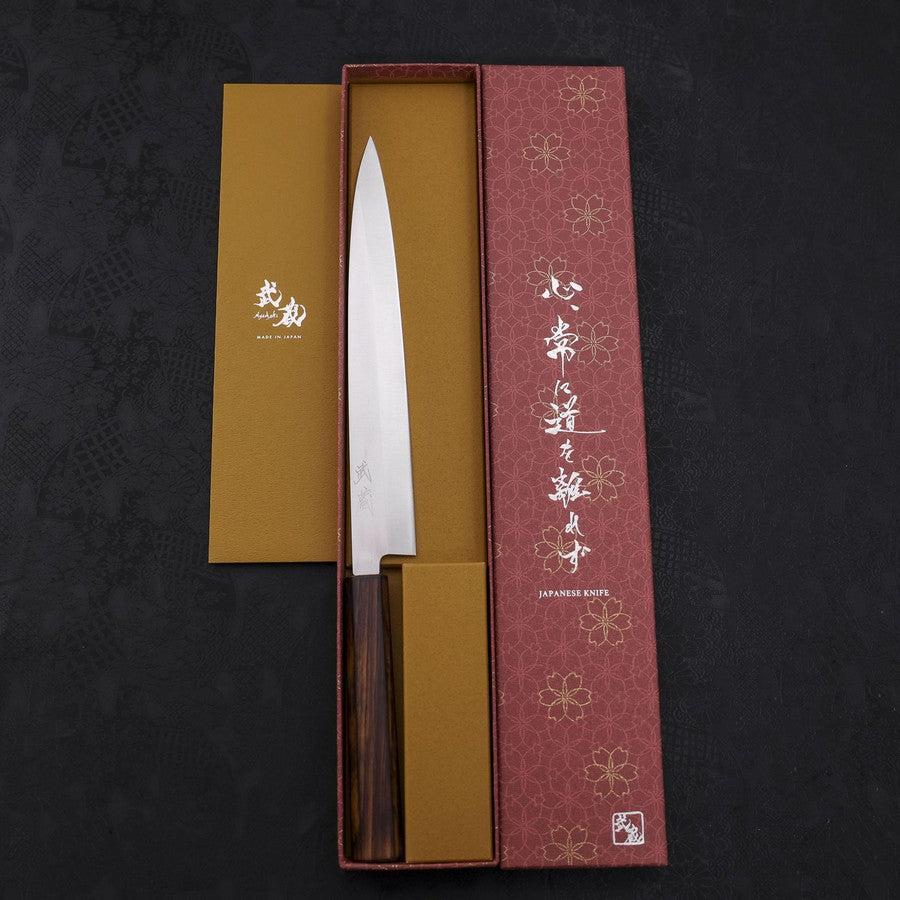 Yanagiba AUS-8 Poliert Sumi Urushi Griff 240mm - Image 8