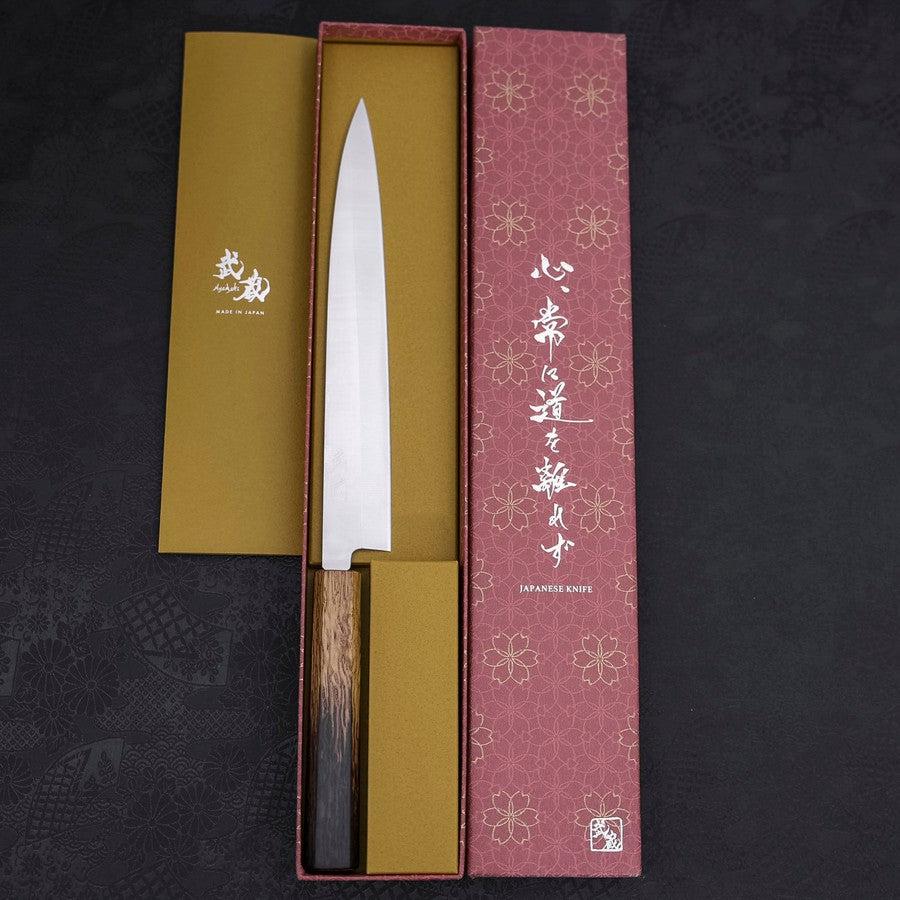 Yanagiba AUS-8 Poliert Yaki Urushi Griff 240mm - Image 8