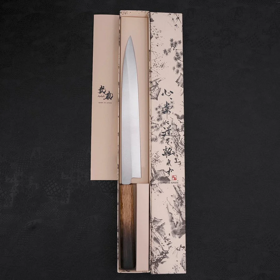 Yanagiba AUS-8 Poliert Yaki Urushi Griff 270mm - Image 8