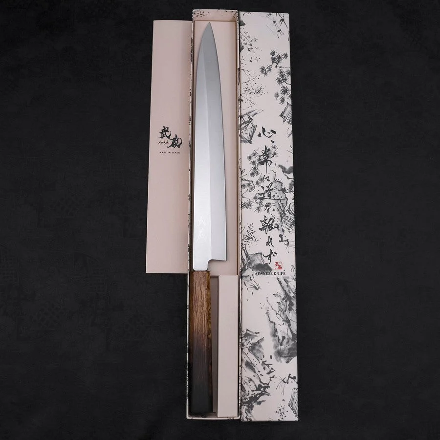 Yanagiba AUS-8 Poliert Yaki Urushi Griff 300mm - Image 8