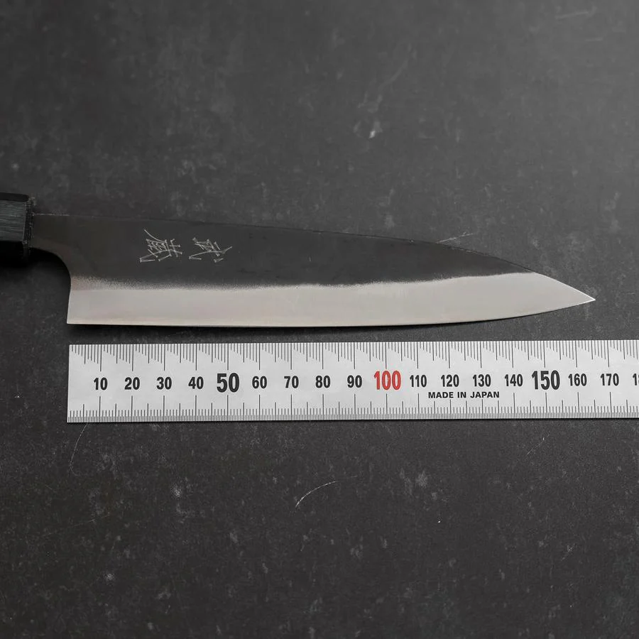 Gyuto Blue Steel #1 Kurouchi Dunkelblauer Urushi Griff 170mm - Image 7