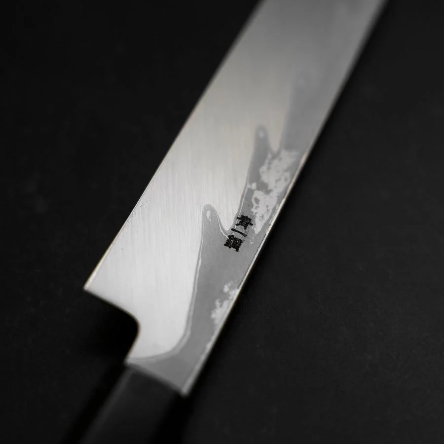Yanagiba Blue Steel #1 Suminagashi Büffelhorn und Ebenholz Griff mit Scheide 270mm - Image 4
