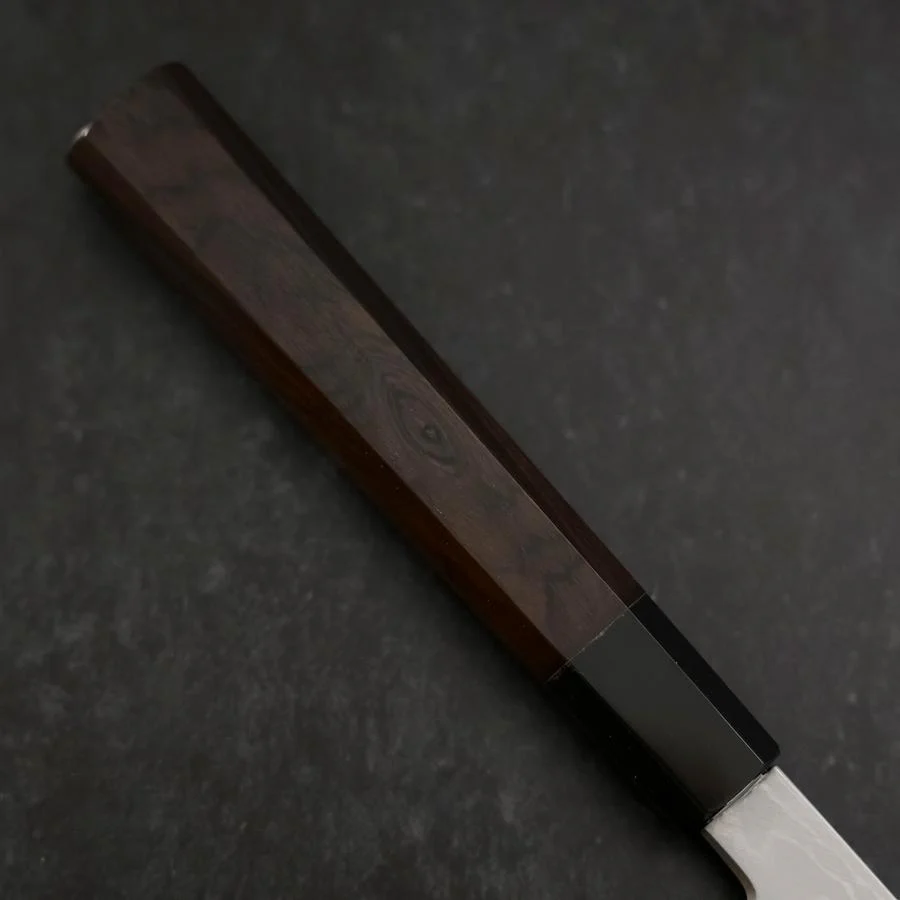 Yanagiba Blue Steel #1 Suminagashi Büffelhorn und Ebenholz Griff mit Scheide 330mm - Image 7
