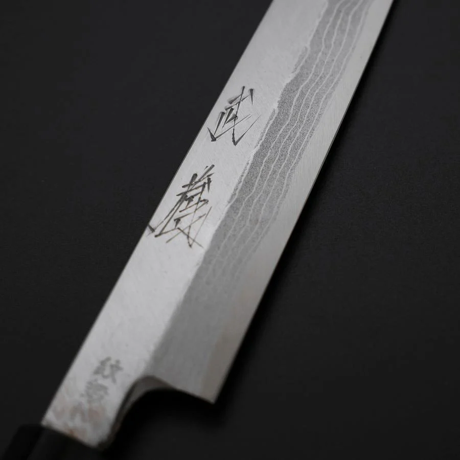 Yanagiba Blue Steel #2 Damast Rosenholz Griff 180mm - Image 3