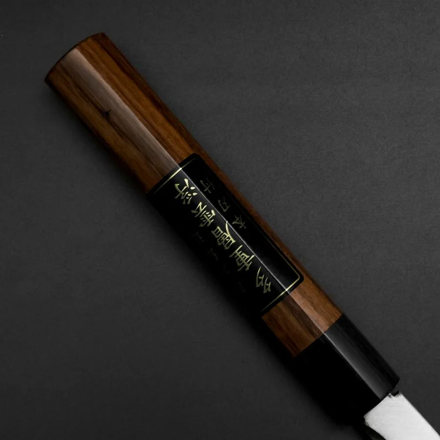 Yanagiba Blue Steel #2 Damast Rosenholz Griff 330mm - Image 6