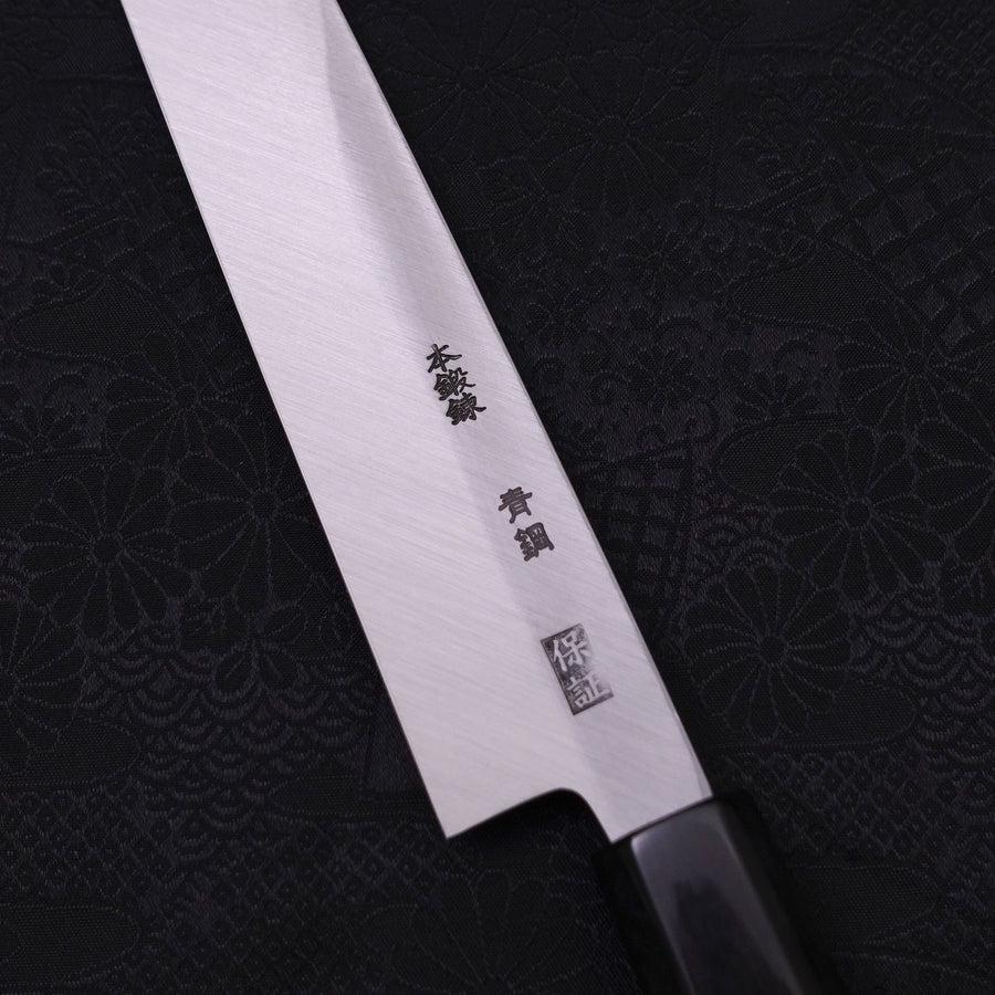 Yanagiba Blue Steel #2 Kasumi Büffelhorn und Magnolienholz Griff 240mm - Image 3