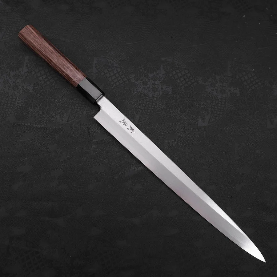 Yanagiba Blue Steel #2 Kasumi Büffelhorn und Wenge Griff 300mm