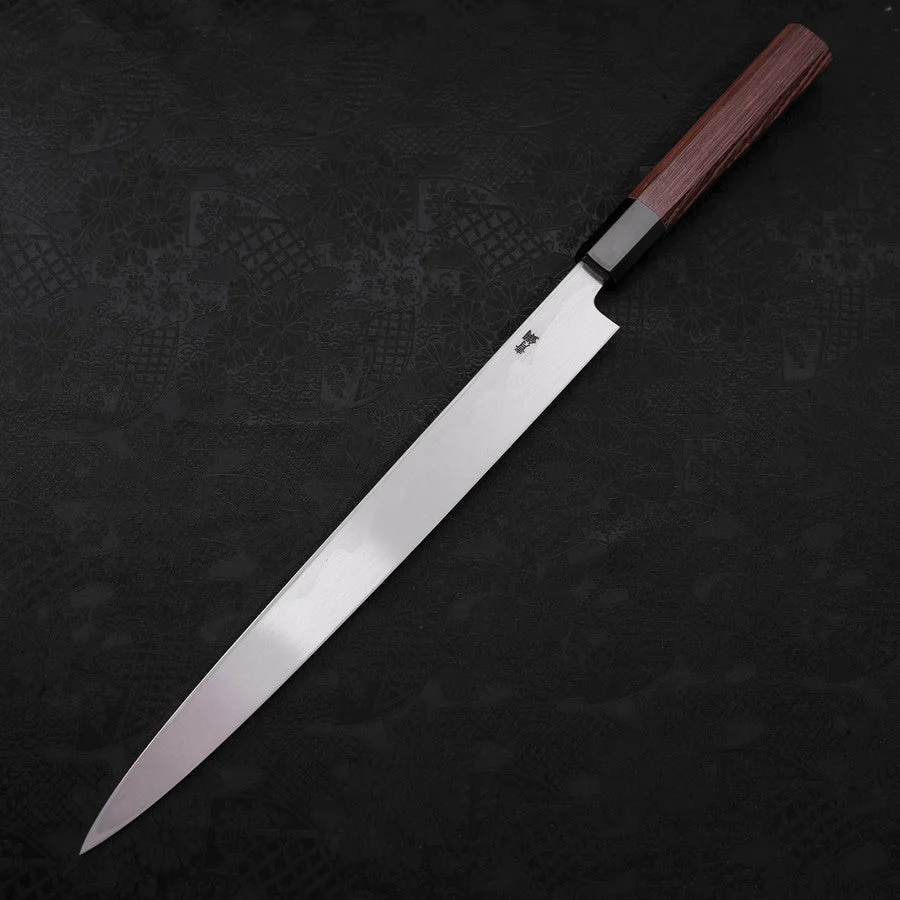 Yanagiba Blue Steel #2 Kasumi Büffelhorn und Wenge Griff 300mm - Image 2