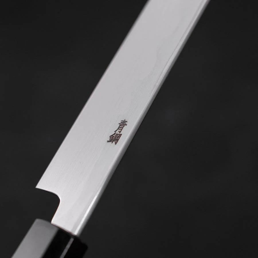 Yanagiba Blue Steel #2 Kasumi Büffelhorn und Wenge Griff 300mm - Image 3