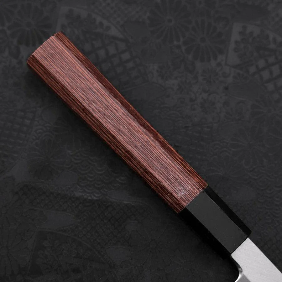 Yanagiba Blue Steel #2 Kasumi Büffelhorn und Wenge Griff 300mm - Image 6