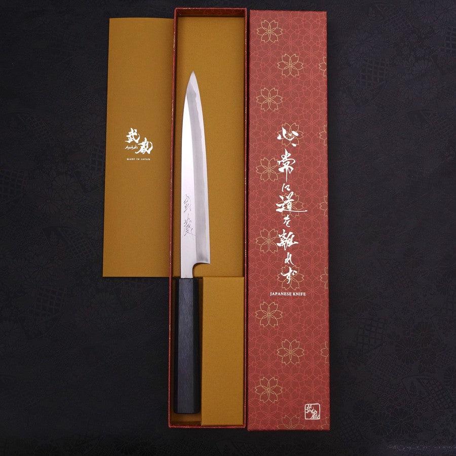 Yanagiba Blue Steel #2 Kasumi Dunkelblauer Urushi Griff 210mm - Image 8