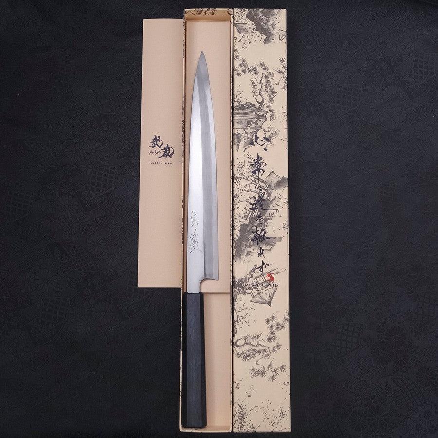 Yanagiba Blue Steel #2 Kasumi Dunkelblauer Urushi Griff 270mm - Image 8