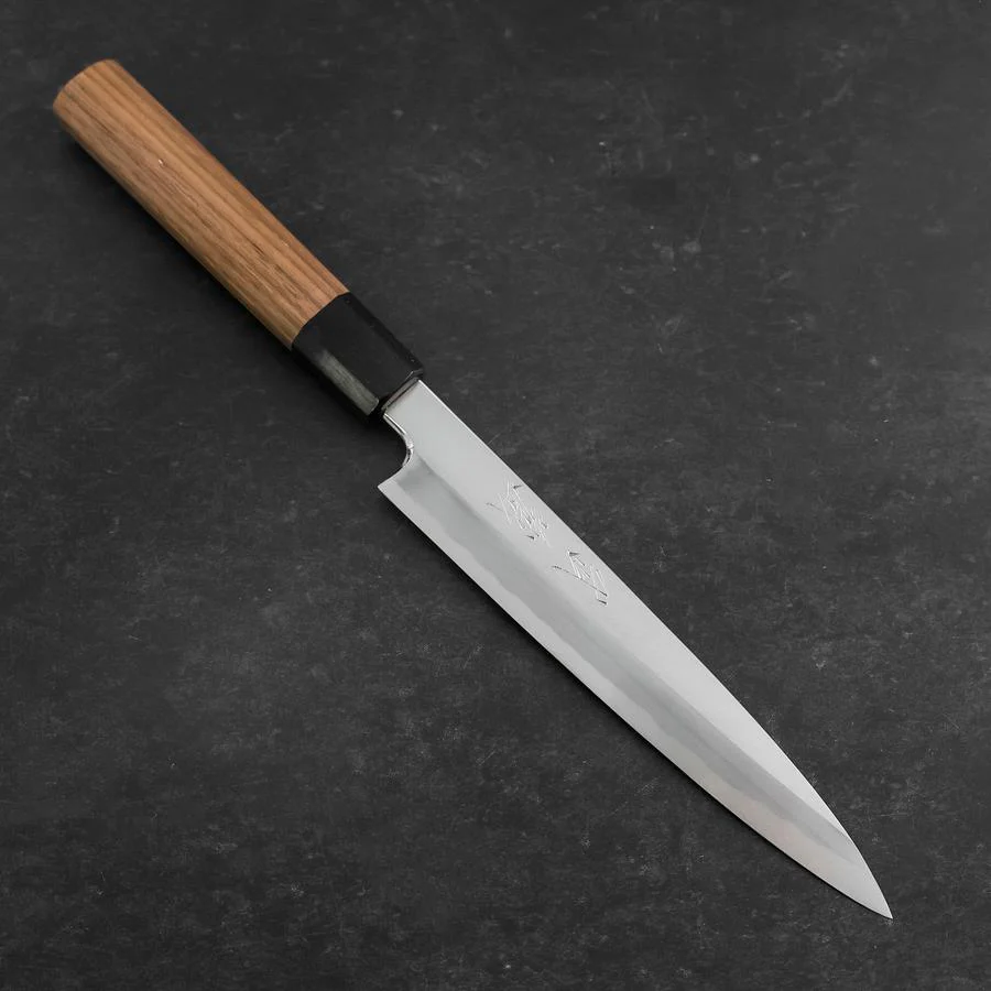 Yanagiba Blue Steel #2 Kasumi Walnussholz Griff 180mm