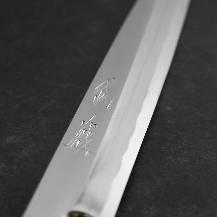Yanagiba Blue Steel #2 Kasumi Walnussholz Griff 180mm - Image 3