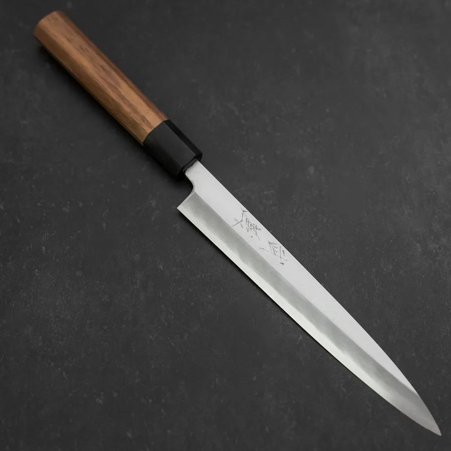 Yanagiba Blue Steel #2 Kasumi Walnussholz Griff 200mm