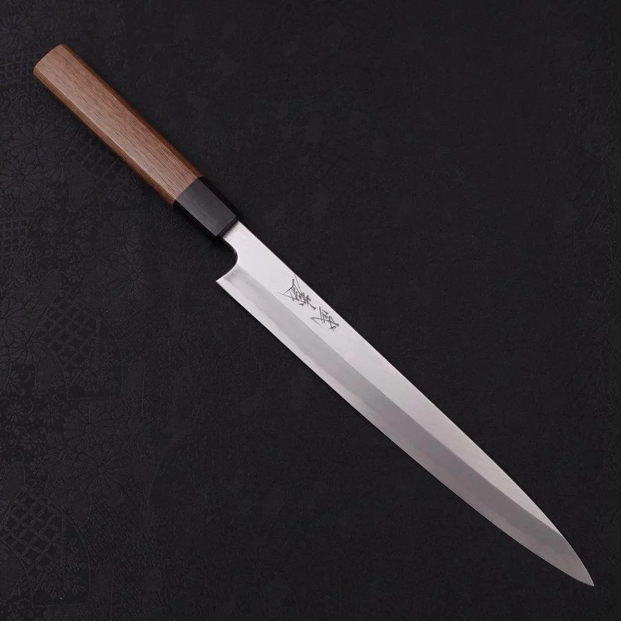 Yanagiba Blue Steel #2 Kasumi Walnussholz Griff 240mm