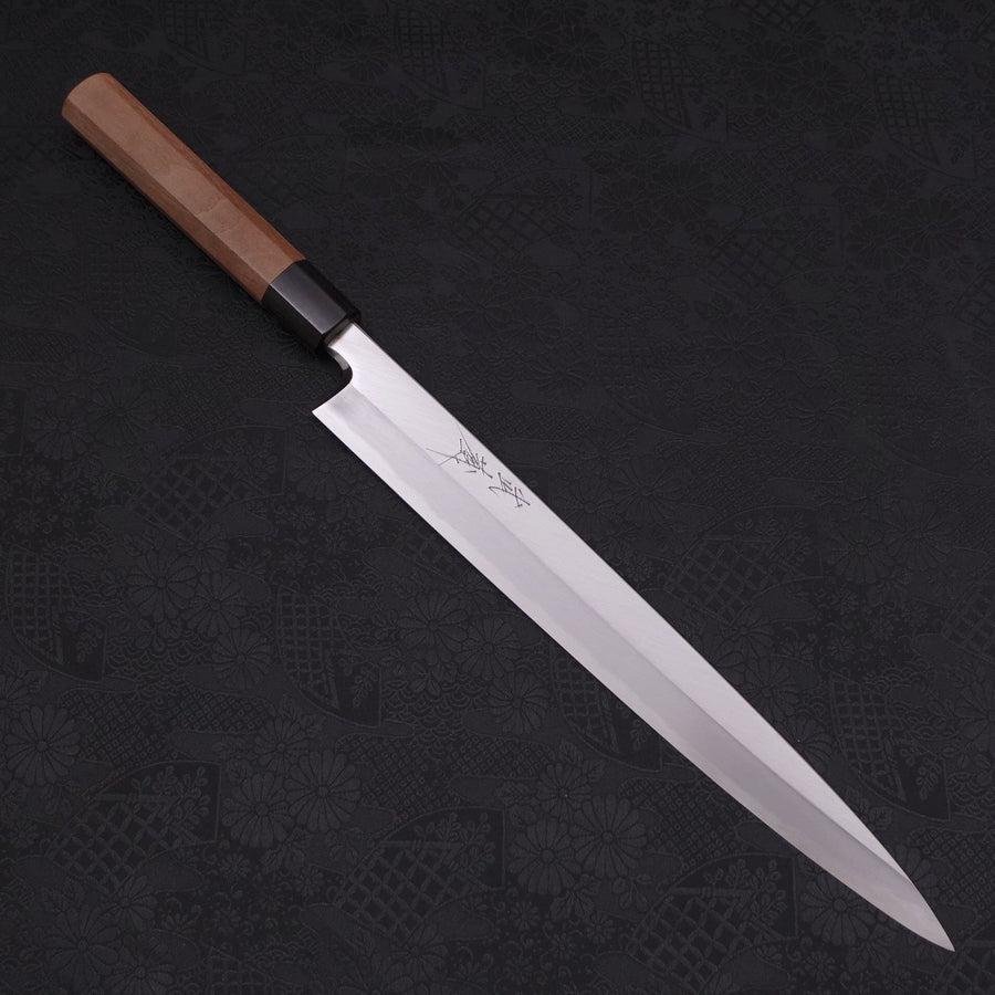 Yanagiba Blue Steel #2 Kasumi Walnussholz Griff 300mm