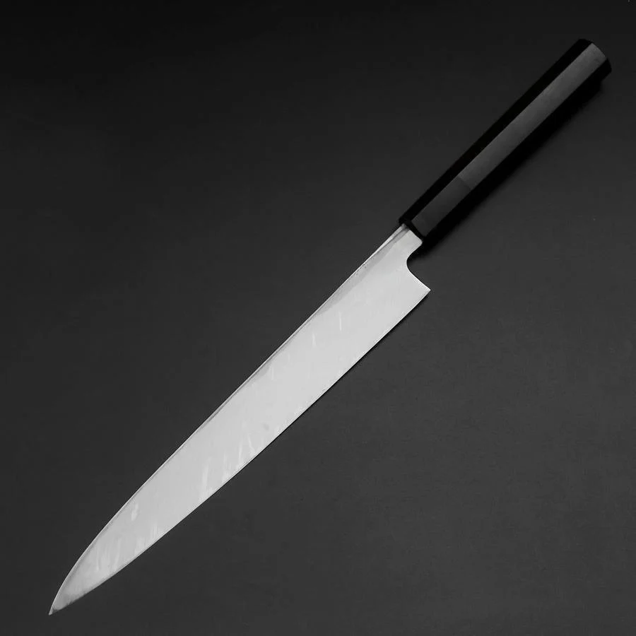 Yanagiba Blue Steel #2 Kurouchi Büffelhorn und Ebenholz Griff 240mm - Image 2
