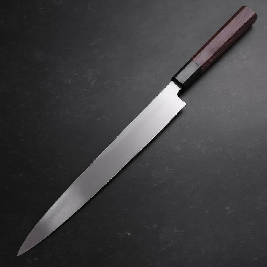 Yanagiba Blue Steel #2 Kurouchi Büffelhorn und Wenge Griff 270mm - Image 2