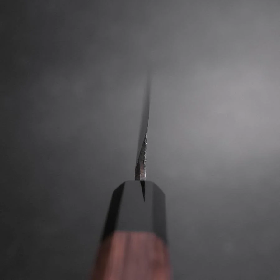 Yanagiba Blue Steel #2 Kurouchi Büffelhorn und Wenge Griff 270mm - Image 4