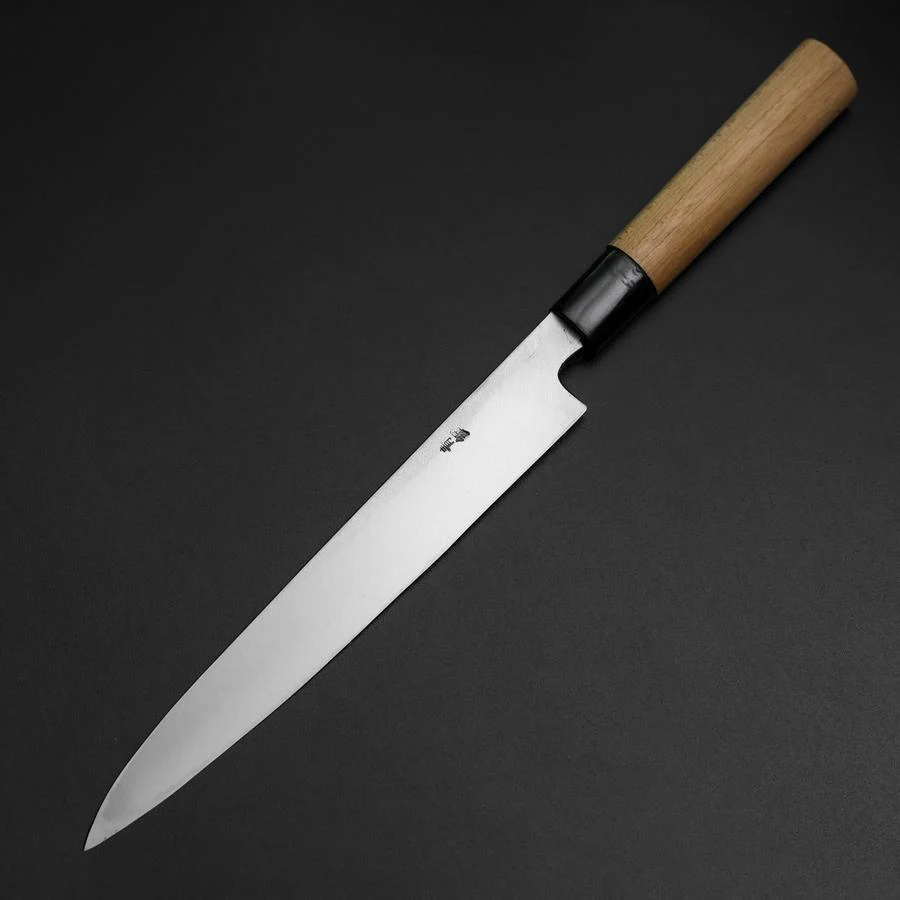 Yanagiba Blue Steel #2 Kurouchi Tsuchime Kirschholz Griff 200mm - Image 2