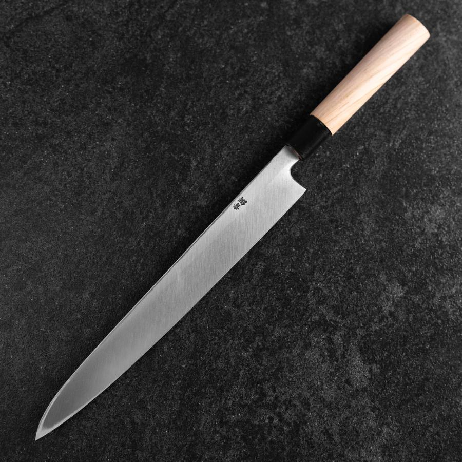 Yanagiba Blue Steel #2 Kurouchi Tsuchime Magnolienholz Griff 270mm - Image 2