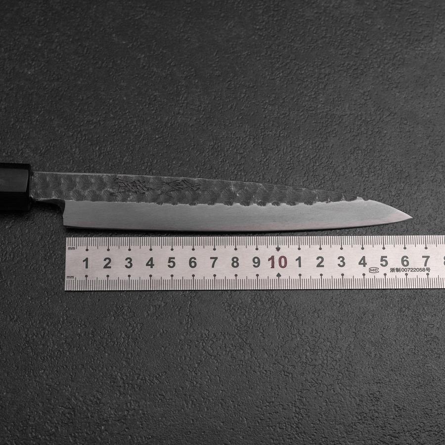 Yanagiba Blue Steel #2 Kurouchi Tsuchime Walnussholz Griff 165mm - Image 7