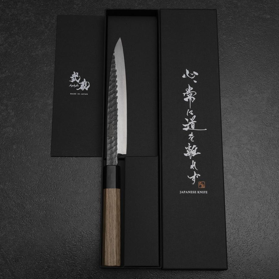 Yanagiba Blue Steel #2 Kurouchi Tsuchime Walnussholz Griff 165mm - Image 8