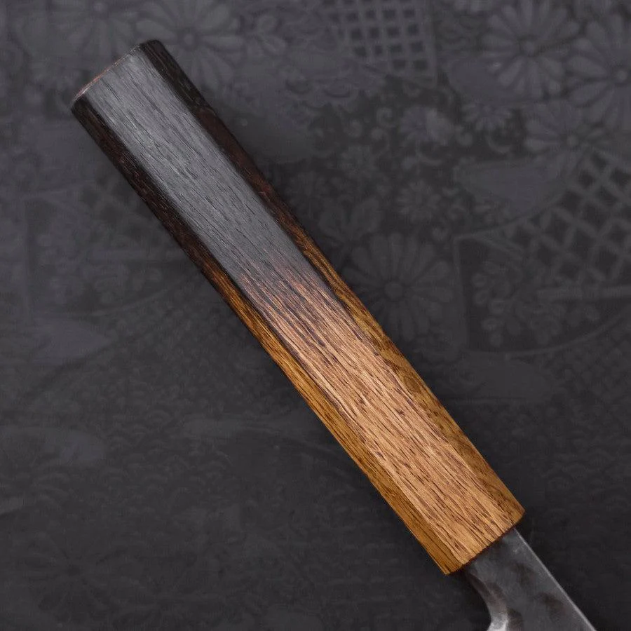 Yanagiba Blue Steel #2 Kurouchi Tsuchime Yaki Urushi Griff 210mm - Image 6