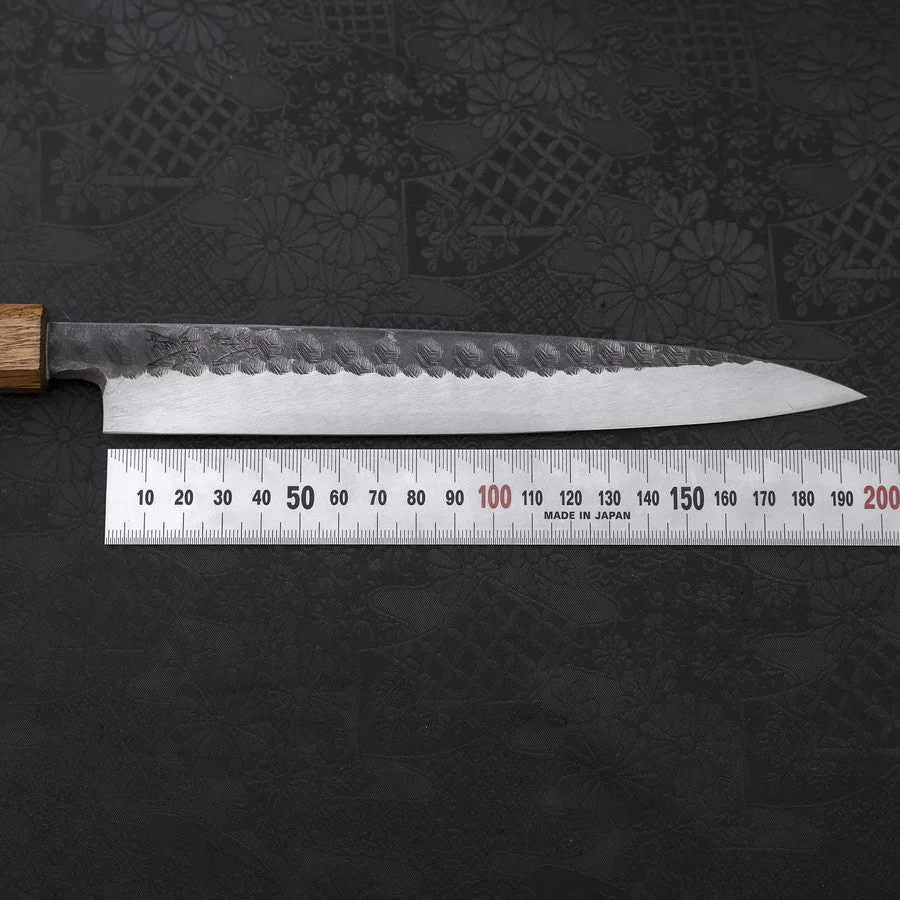 Yanagiba Blue Steel #2 Kurouchi Tsuchime Yaki Urushi Griff 210mm - Image 7