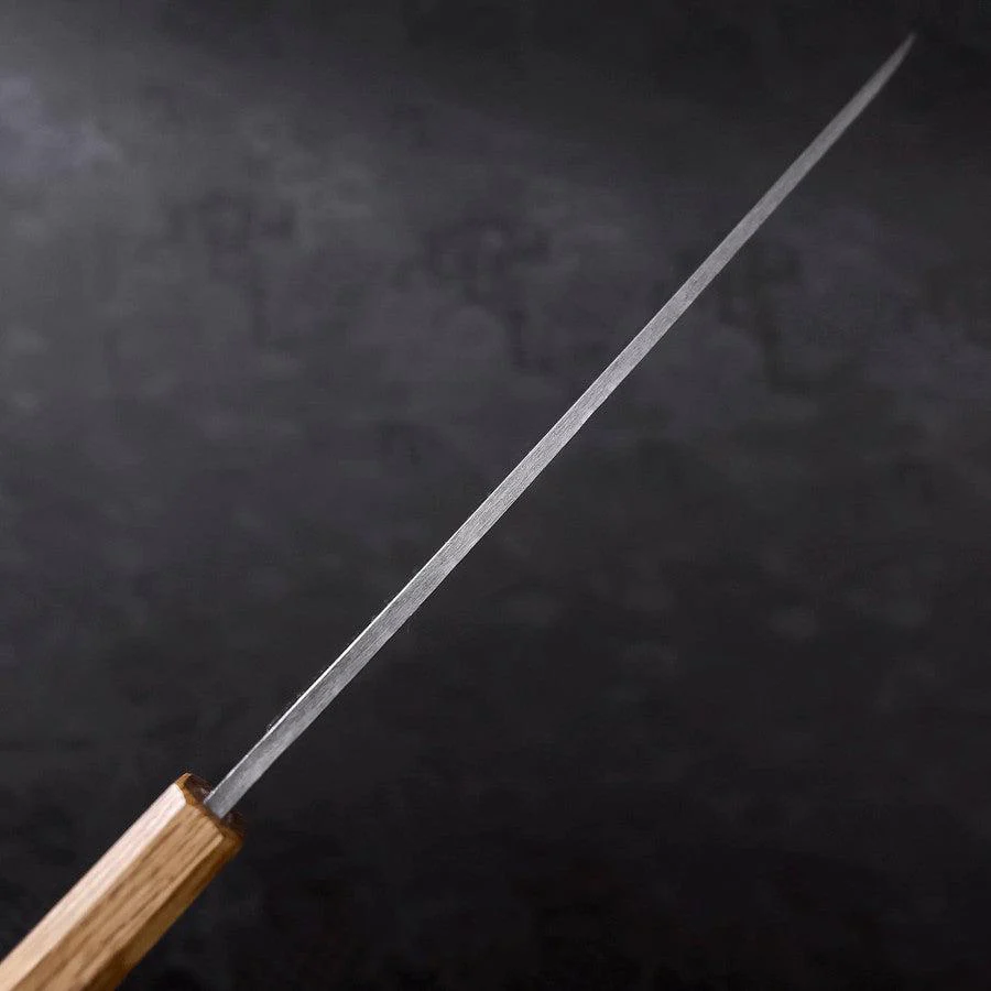 Yanagiba Blue Steel #2 Kurouchi Tsuchime Yaki Urushi Griff 240mm - Image 5