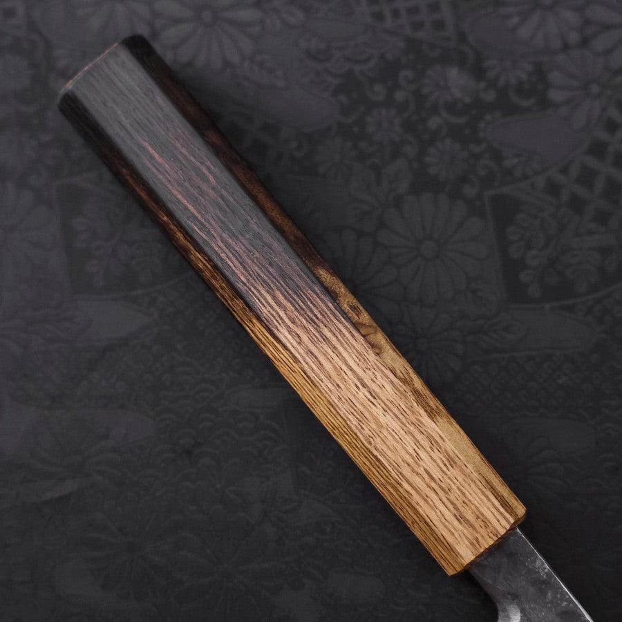 Yanagiba Blue Steel #2 Kurouchi Tsuchime Yaki Urushi Griff 240mm - Image 6