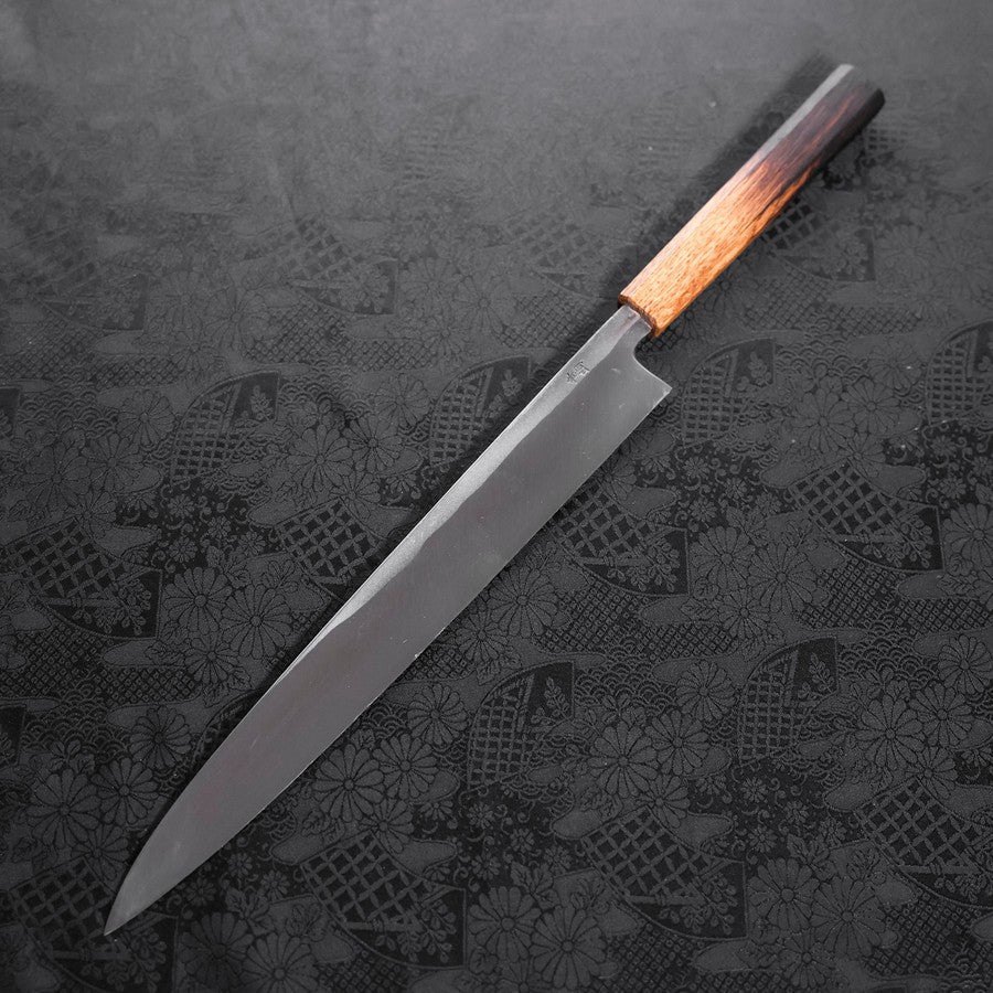 Yanagiba Blue Steel #2 Kurouchi Tsuchime Yaki Urushi Griff 300mm - Image 2