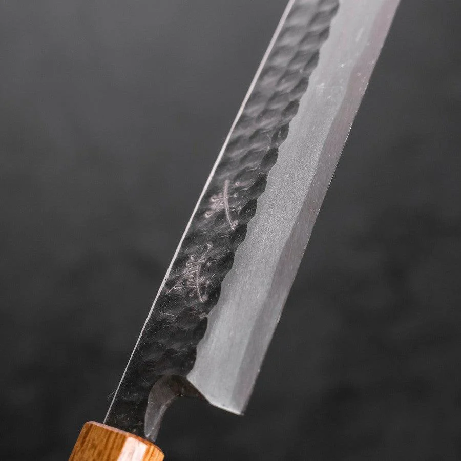 Yanagiba Blue Steel #2 Kurouchi Tsuchime Yaki Urushi Griff 300mm - Image 3